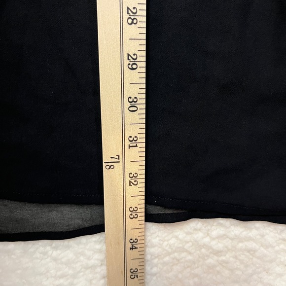 Michael Kors Black Sheer Ruffle Sleeve V Neck Mini Dress Tunic XS - Picture 4 of 10